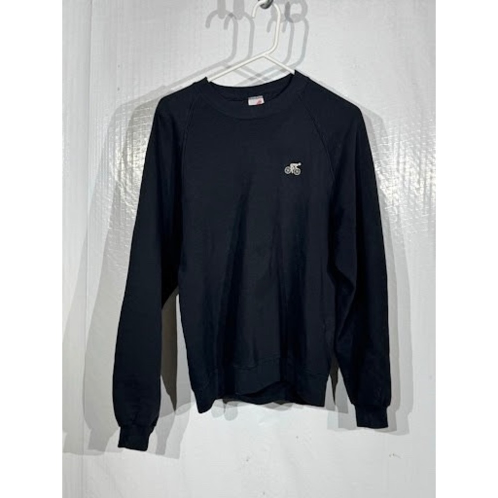 Vintage Jerzees Sweatshirt Black Cycling Graphic Crewneck Size XL Made in USA